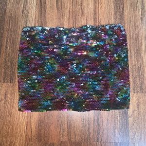 Wild Fable Rainbow Sequin Tube Top